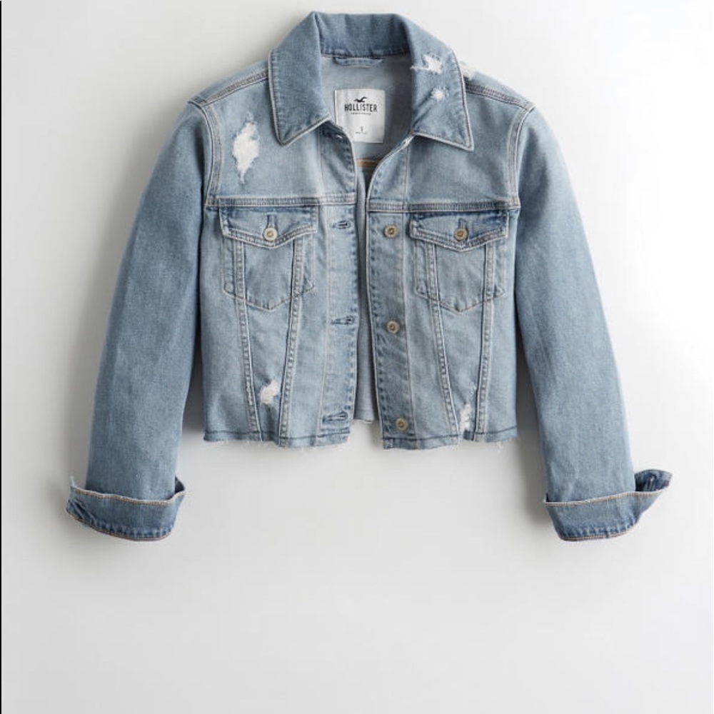 Hollister Denim Cropped Jacket